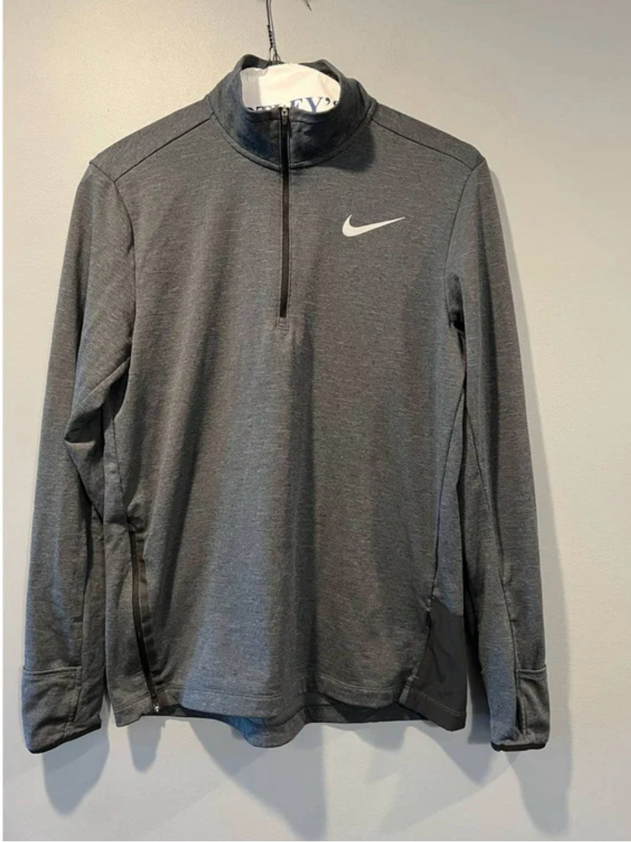 *Nike And Gray Dri-Fit Running Half-Zip Pullover